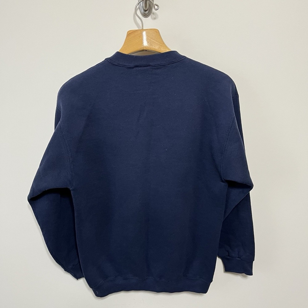 Vtg Reebok Crewneck Sweatshirt Blue Mens Large Logo Spellout 90s Made in USA - Picture 3 of 5